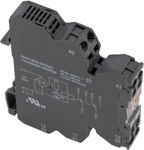 ABB RBR122G Interface Relais / 24V ac/dc 24V ac/dc, 2-poliger Wechsler DIN-Schienen