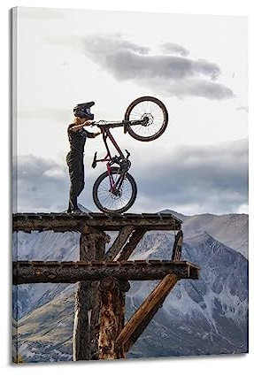 JIYUN Extremsport-Poster Mountainbike, Downhill-Rennen, dekoratives Gemälde, Leinwand-Wandposter und Kunstdruck, modernes Familienschlafzimmer-Dekor-Poster, 50 x 75 cm