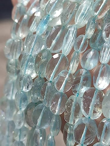 Natural Aquamarine oval smooth Beads 6-7 mm 15 inch long string jewelry making gemstone beads for necklace bracelet