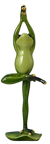AMZLORD Yoga-Frosch, Klassische Figur, Kunsthandwerk, Kunstharz, kreative Skulpturen, wasserdicht, for Garten, Blumen, Topfpflanzen