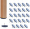 Athyior Lot de 24 Patins pour Chaises 25mm, Téflon Patins pour Meubles Ronde avec Clou Patin Chaise a Clouer pour Protéger Les carrelages, sols en Bois, Moquette, chaises