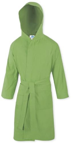 Dolphin Accappatoio in microfibra con cappuccio, per piscina e palestra mod. SPORT (L, Verde)