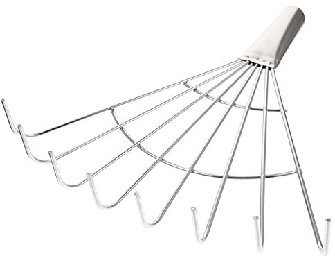 CIYODO Grasrechen Ersatz Handrechen Für Blätter Laubrechen Aus Metall Rechen Garten-rasenrechen Laubrechen Für Den Garten Nivellierrechen Graben Rostfreier Stahl Erdrechen Kind