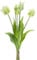mucplants künstliche Tulpen 40cm Crispa gefranst Tulpenbündel mit 3 Tulpen und 2 Tulpenknospen real Touch (Creme)