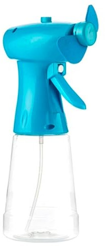 Tradineur - Ventilador de Mano con pulverizador de Agua, nebulización, Funcionamiento con Pilas, Gran Potencia, 21 x 10 x 7,7 cm - Color Aleatorio