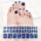 Semi Cured Gel Nails Strips for Toe, Maggidea 34 Stickers Glitter Toe Nails Wraps Soft Self-Adhesive Gel Nail Stickers for Toenails UV/LED Lamp Required (08-Blue Sea)