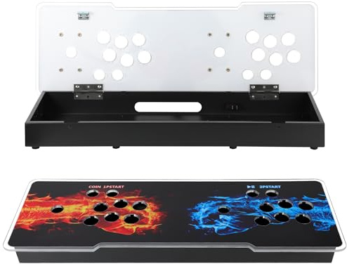 Umierke Caja de repuesto para consola de arcade con panel acrílico para máquina de videojuegos, soporta 8 botones, gabinete para el hogar, 2 jugadores, kit de accesorios para joystick de bricolaje,