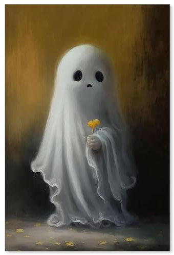 UNXIS Halloween-Blumengeister-Poster, Vintage, Gothic, dunkle Akademie, Dekoration, stimmungsvoll, gruselig, Gothic, Wandkunst, 40,6 x 61 cm, ungerahmt