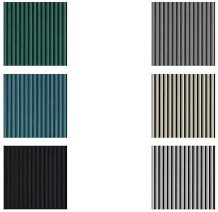 Tuda Grass Direct Velour Acoustic Wall Slatted 3D Panel Curved Slat - Sample Pack