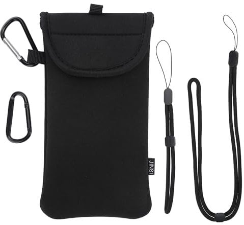 DOB SECHS Handyhülle Tasche Universal Pouch Handysocke, Neopren Handytasche Stoff für Smartphones 6,9 Zoll, Handy Tasche 17,7 x 9,5 cm Innenmaße, für iPhone 16 Pro Max, Schwarz