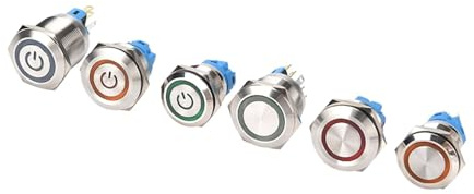 22mm waterproof metal button switch instant lock power start round small button 3V 5V 6V 12V 24V 220V with connector 150MM line(Green symbol,22MM_100-220V)
