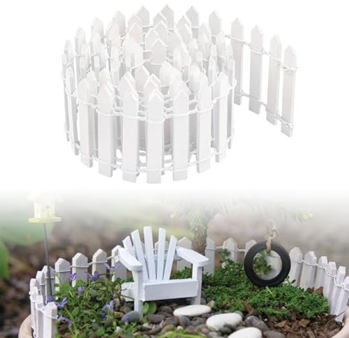 Miniatura Recinzione Giardino,Recinzioni in Legno Bianco 90x5cm,Recinto Legno per Fata in Miniatura Giardino,Recinzione decorativa,Adatta per giardino,Vasi da Fiori Decorativi Decorazione fai da te