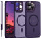 YUANDMI Cover Magnetica per iPhone 15 Pro Compatibile con MagSafe, Custodia Per iPhone 15 Pro Traslucida Opaca Case Ultra-Sottile Silicone Anti-Scivolo Resistente ai Graffi, Viola Scuro