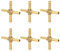 Raccordo Portagomma in Ottone, Raccordi per Tubi Diritti, 6 pezzi 6 mm (0.24in), Raccordos per Tubo Flessibile con Ugello a 4 Vie per Gas Acqua Carburante Diesel Olio