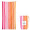 Dock & Bay Strandhandtuch - Schnell trocknende Mikrofaser, ohne Sand - Kompakt, Leicht - 100% recycelt - Inklusive Beutel - Summer - Miami Sorbet, Large (160x90cm, 63x35)