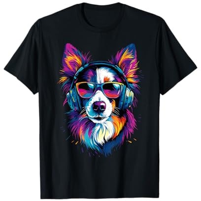 Border Collie mit Sonnenbrille Welpe Süße Border Collies T-Shirt