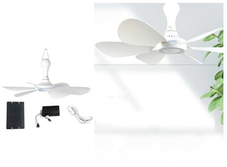 DHNDSDP Lasts Up to 8 Hours Fan Outdoor Small Ceiling Fan 5/6/10w Solar Powered Fan 6-piece ABS Plug-in Fan Blades Camping Fan Suitable for 5-10 Square Metres(5W)