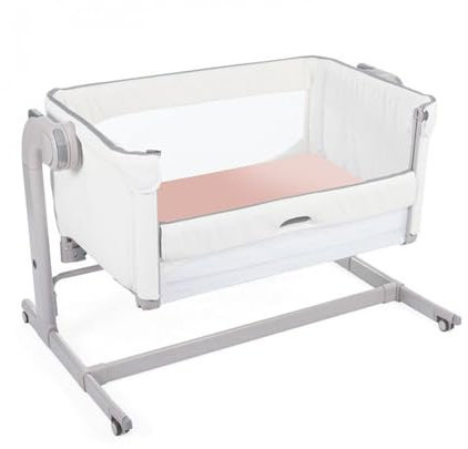 Set mit 2 Spannbettlaken Baby Next2Me | Passend für das Chicco Next2Me System | Weiß/Rosa | 50 x 83 cm | Made in Italy