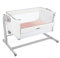 Giovanni Dolcinotti Set mit 2 Spannbettlaken Baby Next2Me | Passend für das Chicco Next2Me System | Weiß/Rosa | 50 x 83 cm | Made in Italy