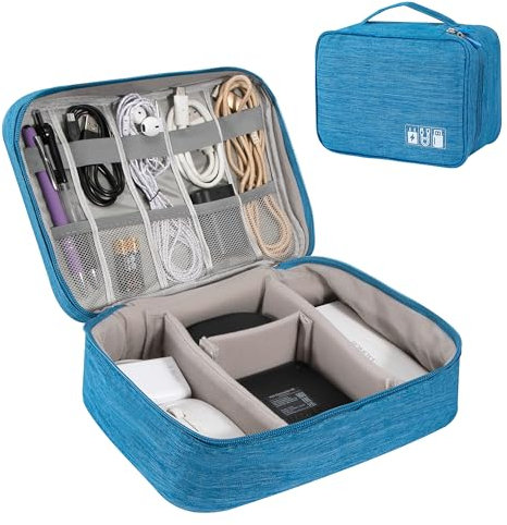 Tunejoy Borsa Accessori Elettronici Custodia per Elettronica Organizzatore Portabile Impermeabile per Cavi Disco Rigido Caricatore Portatile Tablet Blu Cielo