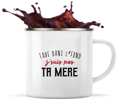 Tasse Métal parfaitement imparfaite | Mug | Idée Tasse Personnalisable en Métal Cadeau Anniversaire Camping Fête Original Famille Travail Départ Collègue Retraite Noël.