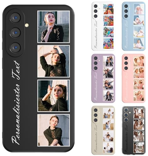 LSXYHQLD Personalisierte Handyhülle Mit Foto Text für Samsung Galaxy S23 Ultra 5G, Handyhülle Selbst Gestalten mit Eigenem Bild Text, TPU Personalisiert Case Hülle mit Bild