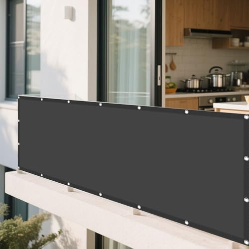 Sonnensegel Wasserdicht Rechteckig mit Ösen 540 x 540 cm Rechteckig Wasserdicht 98% UV Schutz Sonnenschutz Netz inkl Befestigungsseile für Garten Balkon & Terrasse, Dunkelgrau