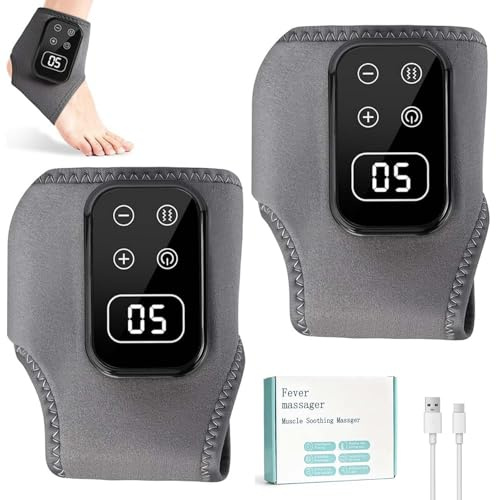 Fußmassagegerät, 2 Stück 3-In-1 Kabelloses Elektrische Fußmassageräte | Fussmassagegerät Elektrisch mit 5 Modi und 5 Wärmestufen, Foot Massager für Knöchel, Ferse, Sohle, Ideal Geschenk für Eltern