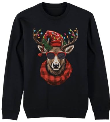 Tassenbrennerei Weihnachtspullover Cooler Weihnachts-Elch Sonnenbrille Pullover mit Renntier - Weihnachtspulli Weihnachten - Herren, Damen - Xmas Sweater