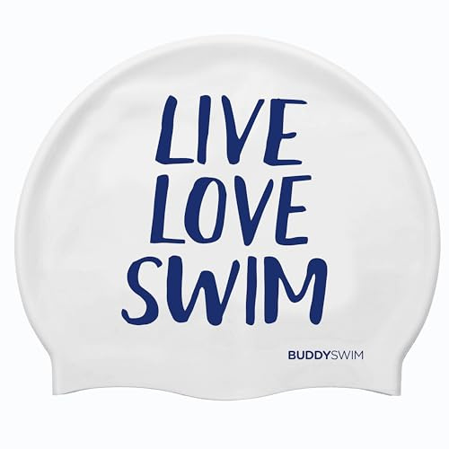 BUDDYSWIM Silikon-Badekappe für Männer und Frauen für Schwimmbad oder offenes Wasser, Silikon-Badekappe. Auffällige Farbe, Gute Sichtbarkeit.
