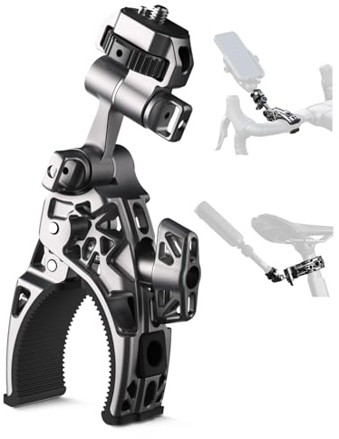 Movmax Super Clamp Mount for Flat Tube, Heavy-Duty Aluminium Camera Clamp with 1/4-20 Thread & ARRI Locating Holes, Cycle Camera Mount for Road Bike Handlebars (For Flat Tube)