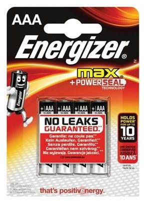 Energizer Max E300124200 Lot de 4 piles AAA/E92 127290