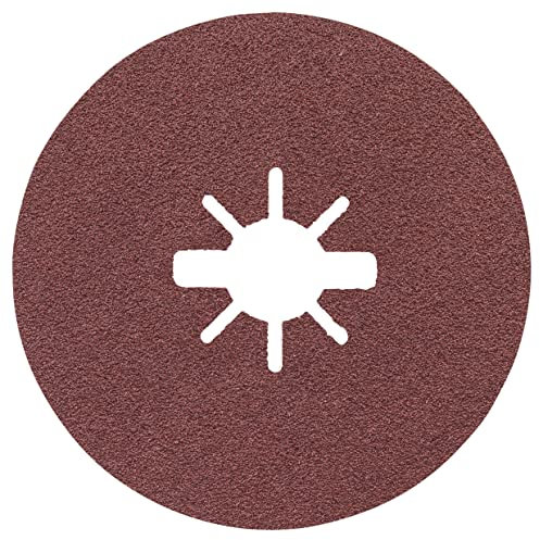 Bosch Accessories 2608619176 Disques Abrasifs sur Fibres Expert for Metal (pour les Métaux, X-LOCK, R444, Ø 125 mm, Grain 120, Alésage : 22,23 mm)
