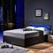 Home Deluxe - LED Bett NUBE - Dunkelgrau, 140 x 200 cm - inkl. Lattenrost und Schubladen I Polsterbett Design Bett inkl. Beleuchtung