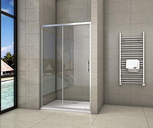 Porte de douche coulissante 120x190cm en niche porte de douche AICA