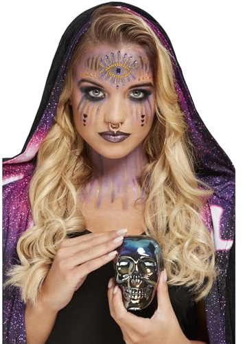 Smiffys Make-Up FX, Fortune Teller Kit, Aqua Gems, Glitter, Jewellery & Face Paints, Cosmetics and Disguises Fancy Dress, Halloween Fancy Dress Accessories Dress Up Cosmetics & Disguises.