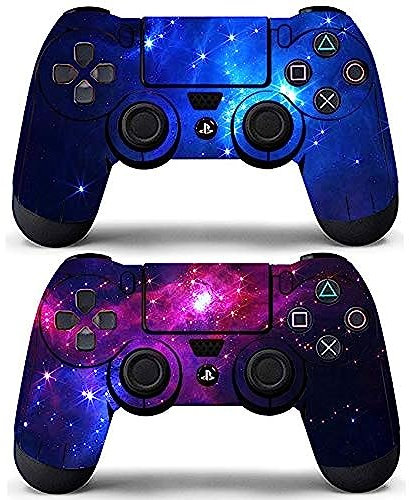 Decal Moments 2 Pack Regular PS4 Controllers Skin Decal Stickers Cover Vinyl Wrap Galaxy Purple Space