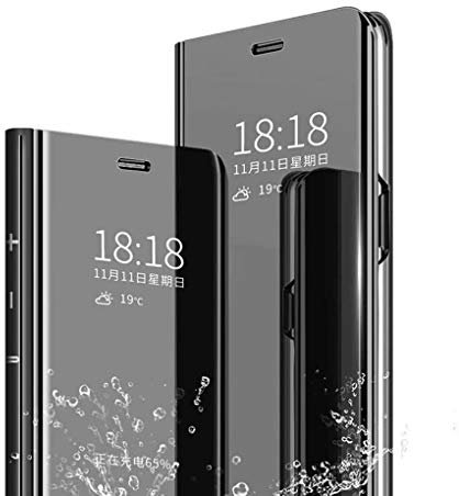 Wuzixi Hülle für Huawei P smart 2021. Smart Case, Tasche Smart Spiegelüberzug Sleep Flip Leder Tasche Smart Leder Tasche Schutzhülle für Huawei P smart 2021.Schwarz
