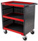 STIER Servicewagen, Werkstattwagen, mit Lochplattenverkleidung, HxBxT 960x810x543 mm, mit Rollen, drei Etagen