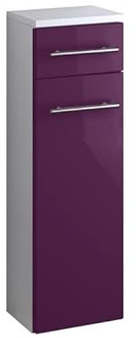 Held Möbel Bad Unterschrank Parma in Hochglanz aubergine 25 cm breit
