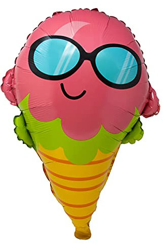 Oblique Unique® Eis Folien Luftballon Eistüte Ballon für Sommer Garten Hawaii Motto Party Strandparty Beachparty Deko Kinder Geburtstag Mädchen Jungen
