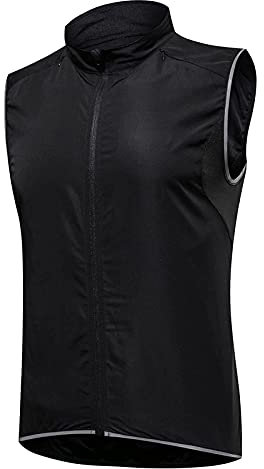 IQOAIJ Hommes Femmes Gilet de Cyclisme Coupe-Vent imperméable Gilet de Course vélo vélo vêtements réfléchissants Veste de Cyclisme sans Manches,5XL