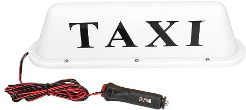 Joyzan Magnetisches Taxi Cab Sign, DC12V Wasserdicht Leuchtschild Topper Universal Auto Birnen Taxi Led Cab Roof Sign Light Licht Shell Topper mit versiegelter Basis(Weiß)