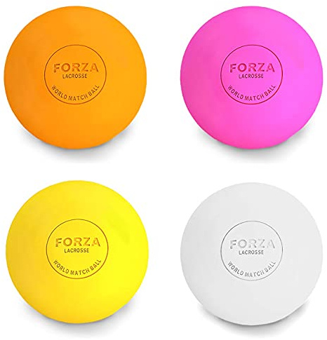 FORZA World Match Lacrosse Ball - Balls in unterschiedliche Farben & Packungsgrößen | Lacrosse Massageball | Massageball Set für Sportler(Einzeln, Gelb)