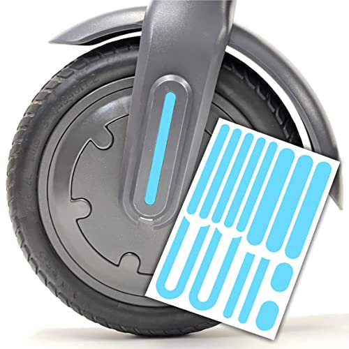 m2medien E-Scooter Aufkleber Streifen für Reflektoren geeignet für Xiaomi 1S Pro2 M365 Doc-Green ESA 5000 1919 (Hell-Blau)