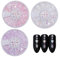 Nail Rhinestones- 3 Wheels Multi Shaped Crystal Glitter AB Rhinestone, Flat Back Rhinestones Gems, Pink Heart Jewelry Charms Diamonds 3D Nail Art Decorations for Craft, Face, Nails, Clothes