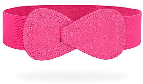 Elastische breite Taillengürtel für Frauen Kleider Cinch Gürtel, Leder dehnbar Gürtel mit Interlock Schnalle Vintage dekorative Gürtel Mode Lady Bund, Rose