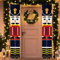 PLATEYTR 1 Paar Nussknacker-Weihnachtsbanner, Dekorationen, Outdoor-Weihnachtsdekoration, Banner, Soldaten-Modell, Nussknacker, Banner für Veranda, Haustür, Kinderparty, Hof, Tor, 30 x 180 cm
