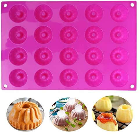 Bustlwor Moldes Concéntricos de Silicona, Mini Molde de Silicona, Molde de Silicona para Flores, para Hornear, para Pasteles, Magdalenas, Chocolates, Tortas, Pudín (Rosa)