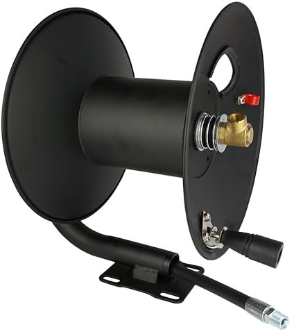 Schlauchtrommel | für Kärcher HD HDS Kränzle Hochdruckreiniger | bis 280 bar | 75m Länge | M22x1,5 AG x M22x1,5 AG | Hochdruckschlauch Schlauchaufroller